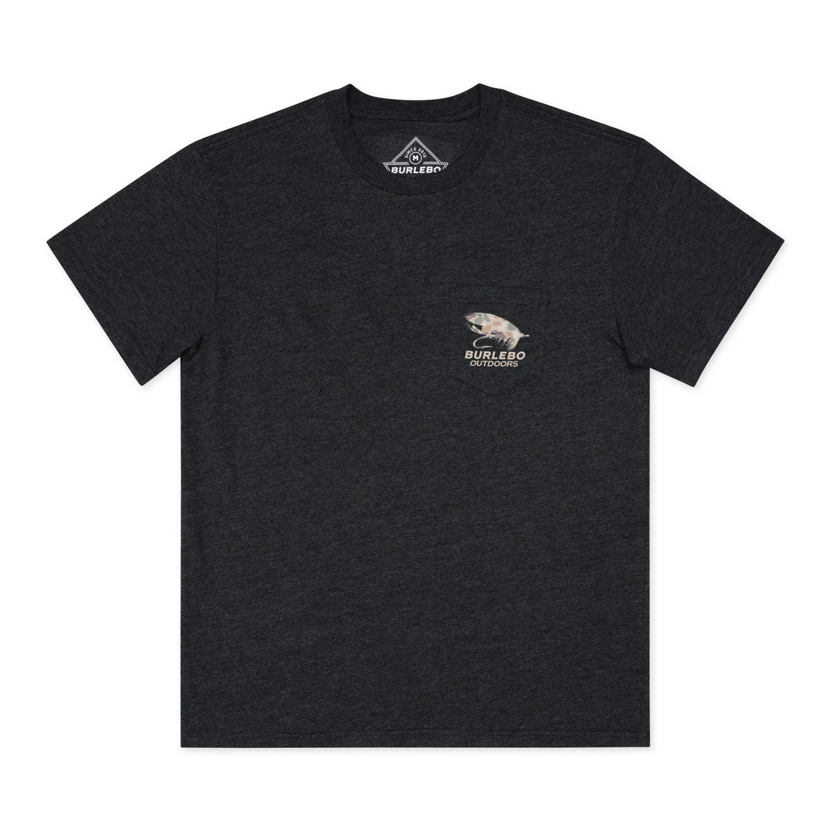 Burlebo Short Sleeve Tee Camo Big Fly - Heather Black